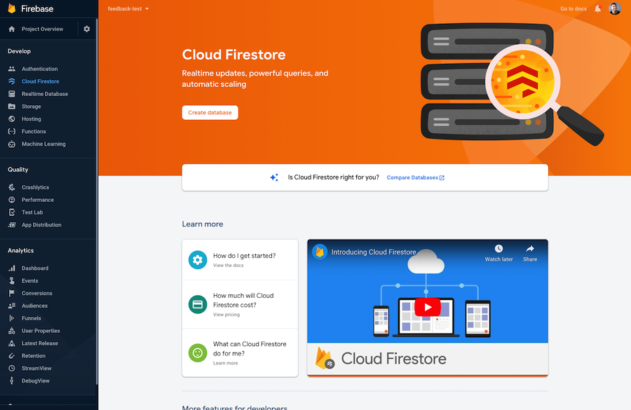 Create Firebase Database